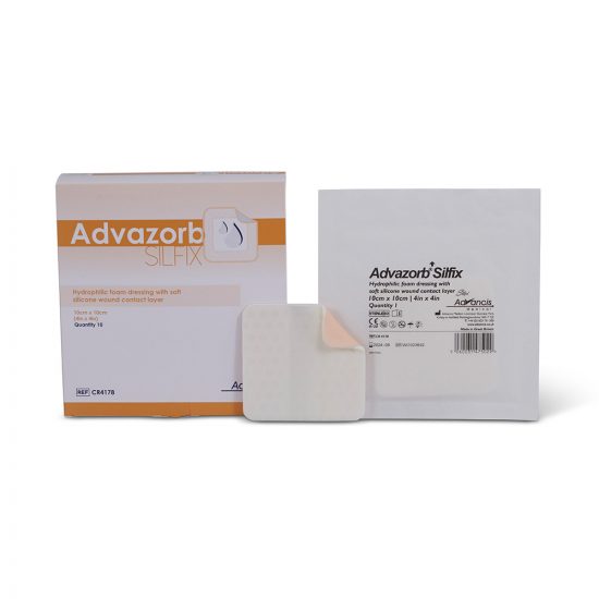 , Advazorb Silfix Absorbent Foam Dressing with Soft Silicone Contact Layer