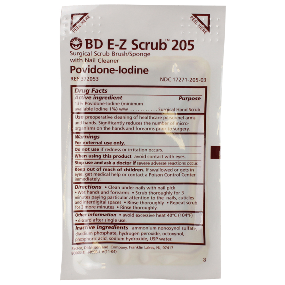 BD E-Z Scrub™ preoperative surgical scrub brushes