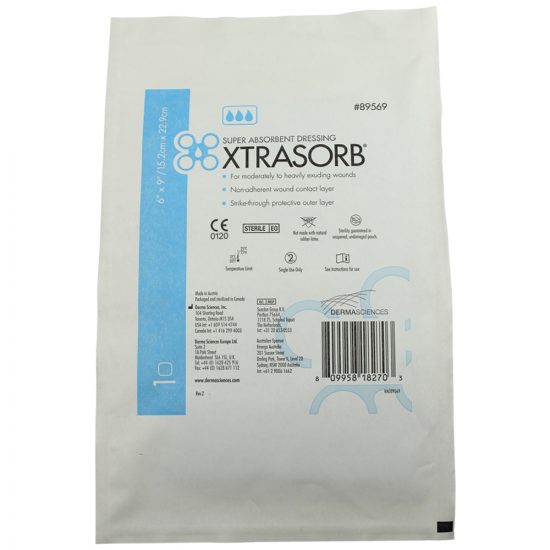 , XTRASORB Classic Non-Adhesive Super-Absorbent Wound Dressing