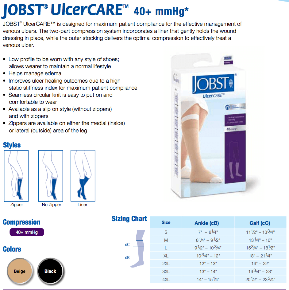 Buy Jobst UlcerCare Knee High Stocking with 2 Liners, Left Side