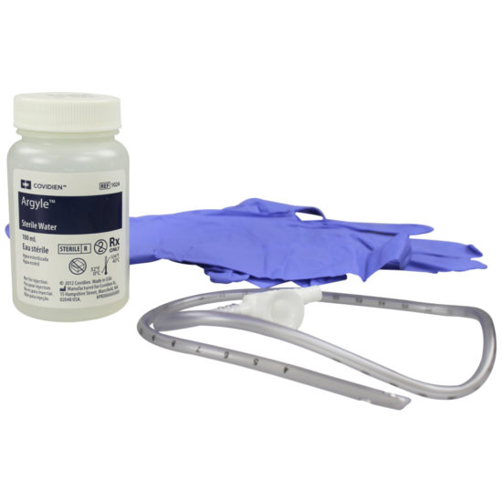 , Argyle Graduated Suction Catheter Trays with Sterile Water