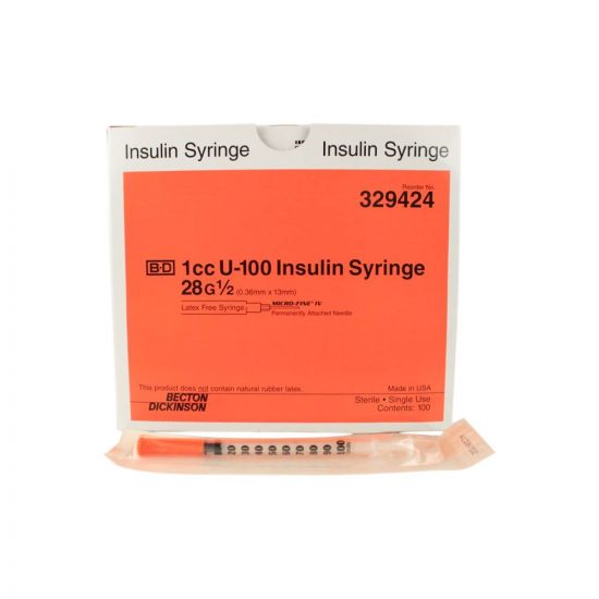 , BD Insulin Syringe with Permanently Attached Micro-Fine IV Needle
