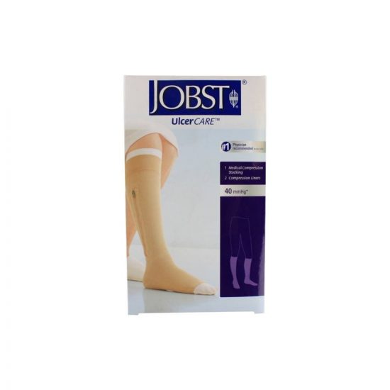 , Jobst UlcerCare Knee High Stocking with 2 Liners, Right Side Zipper