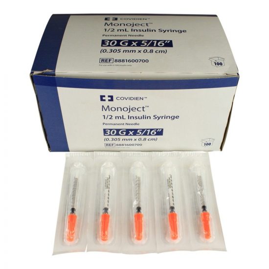 , Monoject SoftPack Insulin Syringes with Needle