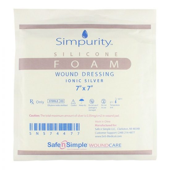 , Simpurity Silver Silicone Foam Dressing