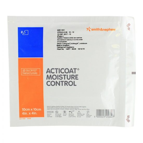 , ACTICOAT Moisture Control Silver-Coated Antimicrobial Barrier Dressing