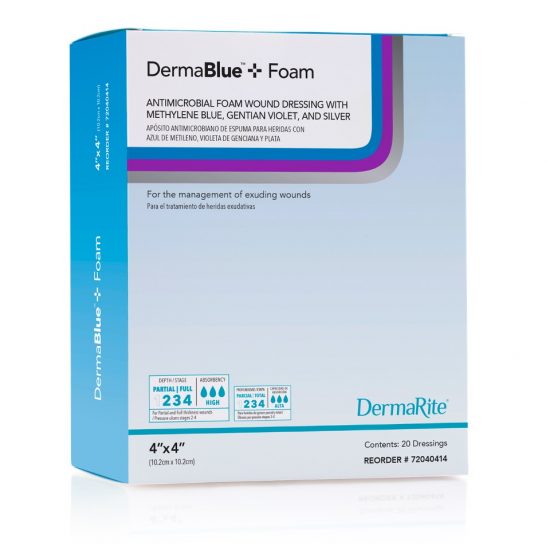 , DermaBlue Plus Antimicrobial Foam Dressing
