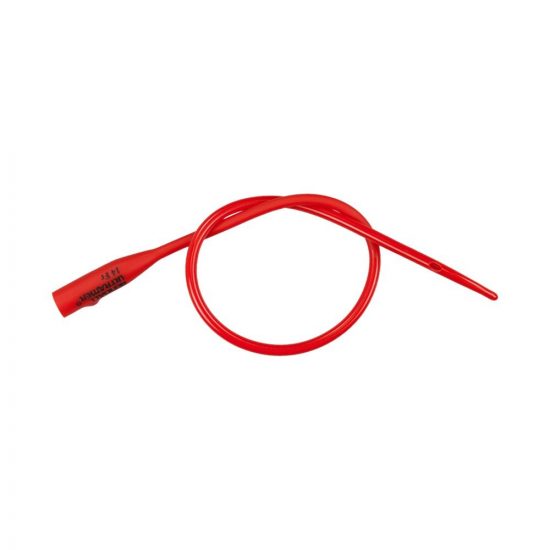 , Dover Urethral Hydorphilic Coated Red Rubber Latex Coude Catheter