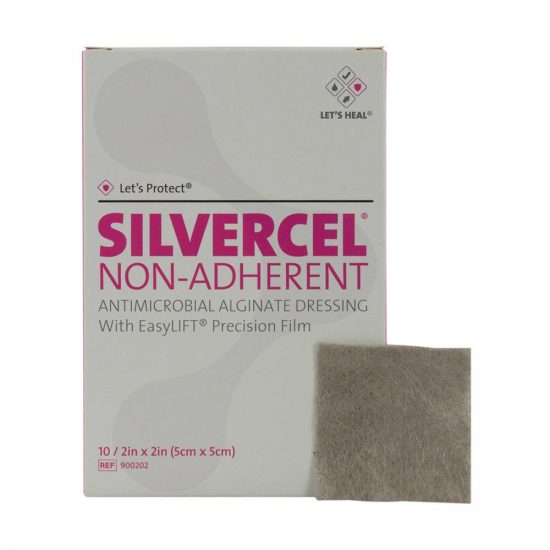 , SILVERCEL NON-ADHERENT Antimicrobial Alginate Dressing with EASYLIFT Precision Film Technology