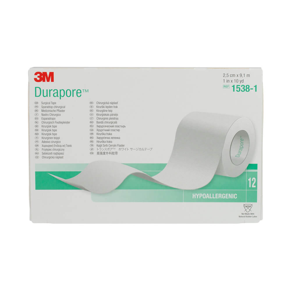  3M Healthcare Durapore Silk-Like Cloth Surgical Tape 2 x 10  yds, Hypoallergenic Adhesive, Water Resistant, Latex-Free (Roll of 1 Each)  : Health & Household