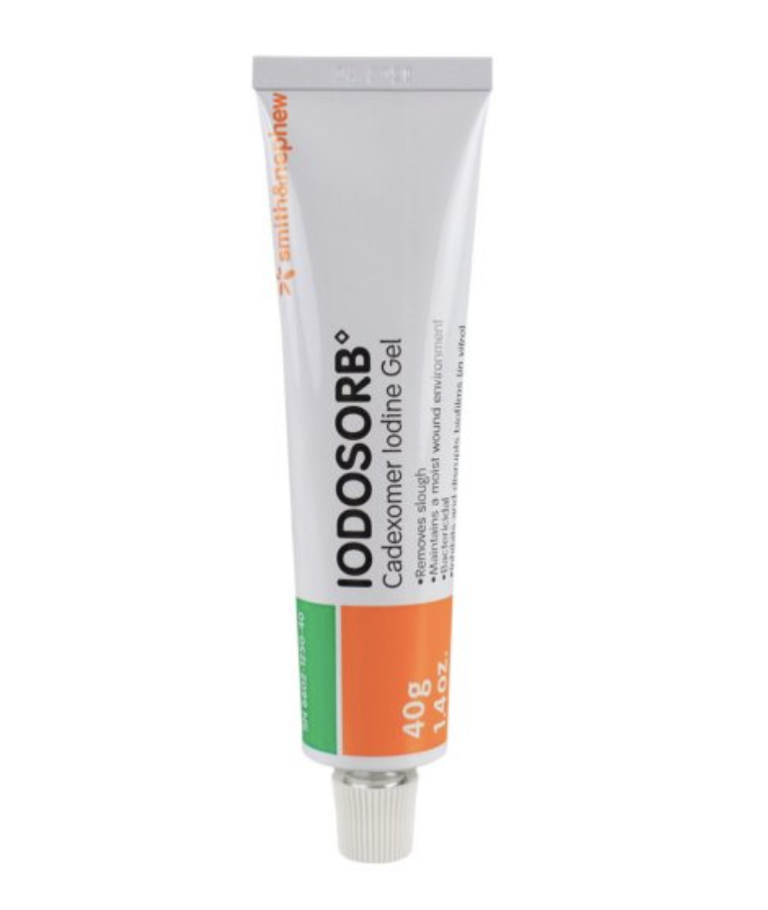White tube of iodosorb gel
