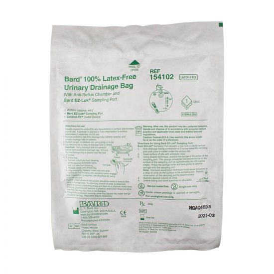 , Bard 100% Latex Free Urinary Drainage Bag