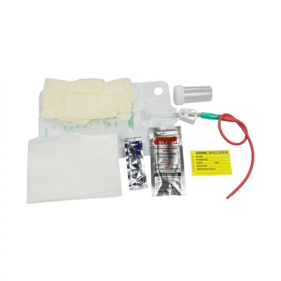 , Bard Intermittent Tray Bi-Level Red Rubber and Preattached to a 1000ML Collection Bag