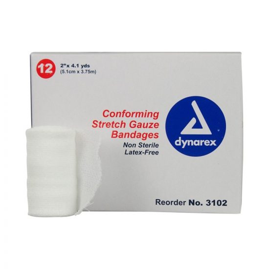 , Dynarex Conforming Stretch Gauze Bandages, Non-Sterile