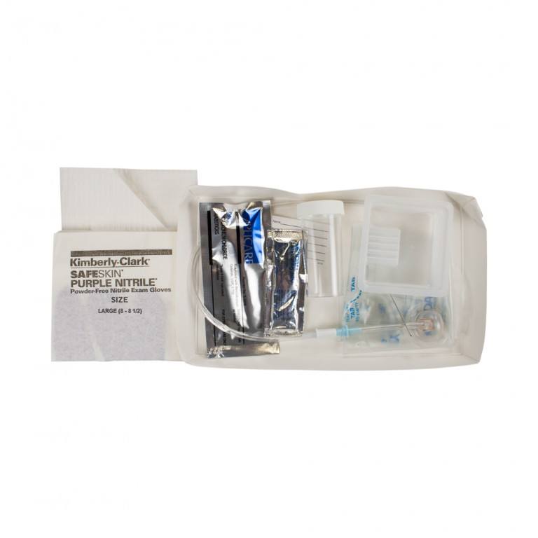 Dover Closed Urethral Tray with BZK Swab