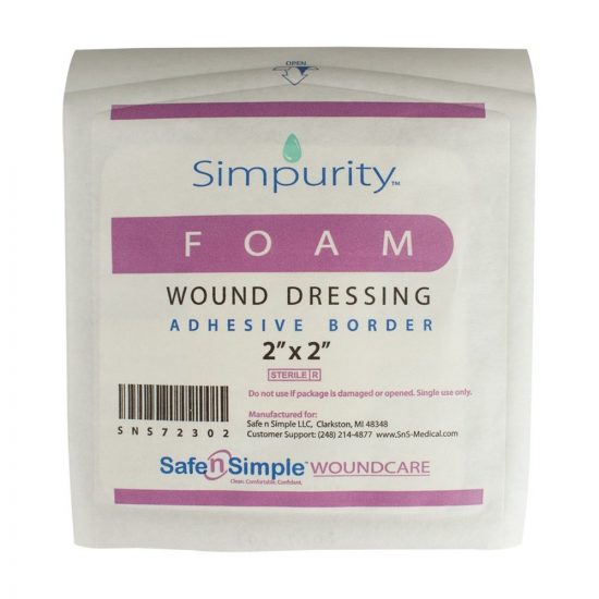 , Simpurity Foam Wound Dressing with Adhesive Border