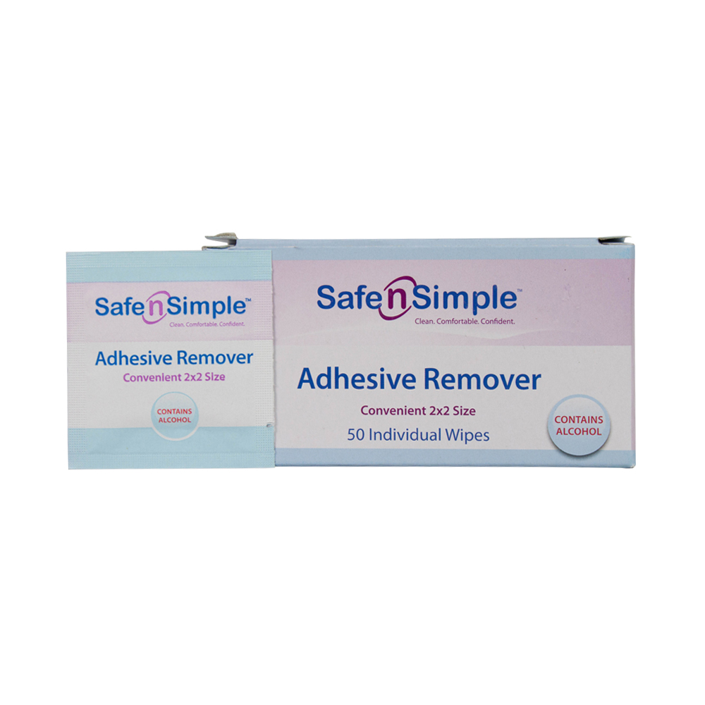 Safe N Simple Adhesive Remover Wipes - 2x2 (Amount: Box of 50)