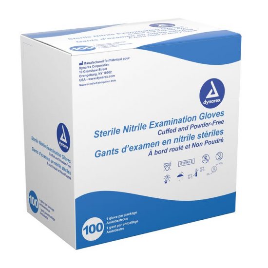 , Dynarex Sterile Nitrile Exam Gloves (Singles Packaging)