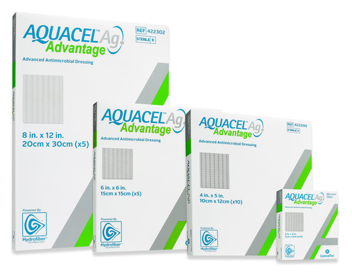 4 boxes of acquacel ag advantage antimicrobial dressings.