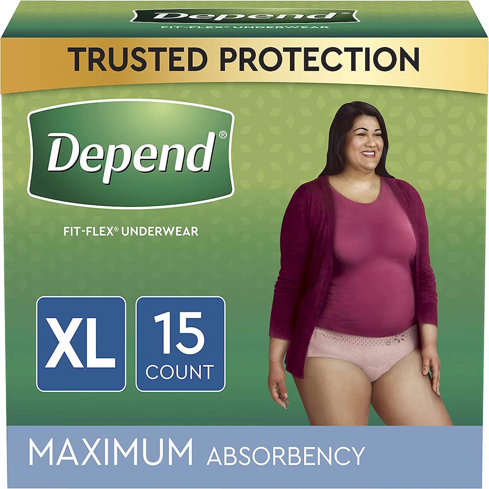 Depend FIT-FLEX Disposable Underwear For Women, Heavy Absorbency