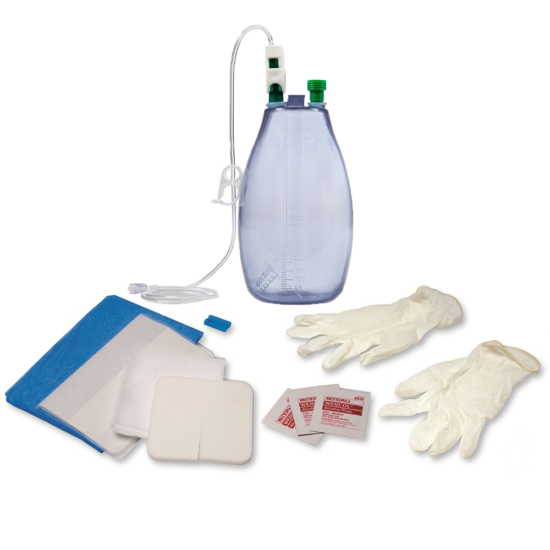 , ASEPT Drainage Kit with Vacuum Bottle and Procedure Pack (600mL or 1000mL)
