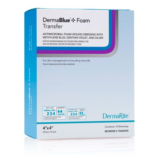 , DermaBlue Plus Antimicrobial Foam Transfer Dressing