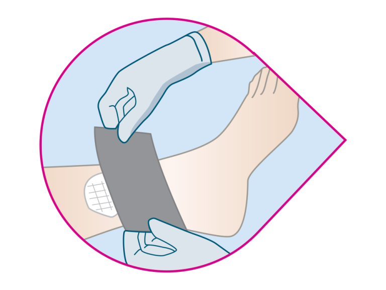 cartoon doctor applying bandage